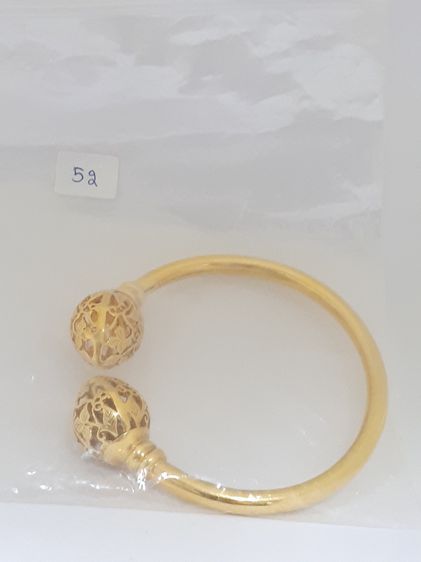 (52) กำไลหัวบัวเเกะลาย พิ้งโกล์ด กระดิ่งมีเสียง ทอง9k รูปที่ 11