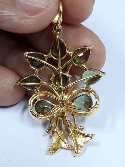 (7) จี้ทองพลอยเขียวส่องเเท้ ทอง 90 รูปที่ 5