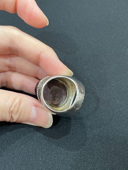 แหวนหัวพลอยแดงดิบ เรือนเงิน  รูปแบบสวยงาม สวมใส่สบาย ๆๆ ในวันสบาย ๆๆ  รูปที่ 15