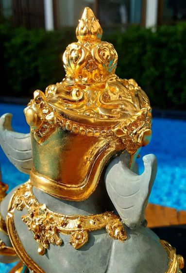 พระพิฆเนศ พรสมปรารถนา ทองเหลืองทำสีพาติน่า เครื่องทรงปิดทอง หน้าตัก5นิ้ว  หมายเลขที่ ๙ รูปที่ 13