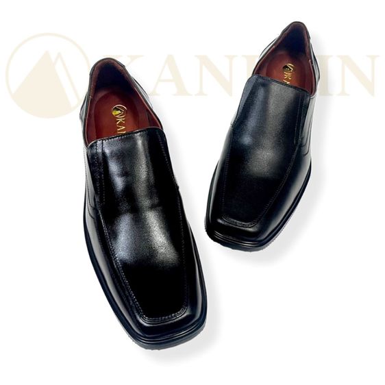 KANKUN Loafers รองเท้าคัทชูหนังแท้ เกรดพรีเมี่ยม dual super soft พื้นนุ่มพิเศษ สีดำ รูปที่ 4