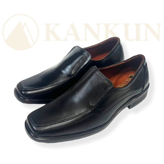 KANKUN Loafers รองเท้าคัทชูหนังแท้ เกรดพรีเมี่ยม dual super soft พื้นนุ่มพิเศษ สีดำ รูปที่ 2