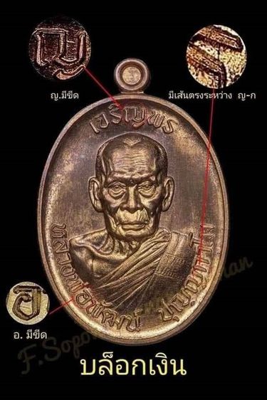 เหรียญเจริญพรบน รุ่นวางศิลาฤกษ์ศาลา 100 ปี เนื้อทองฝาบาตร (บล็อกเงิน) หลวงพ่อพัฒน์ วัดห้วยด้วน โคท 2250 พ.ศ.2563 พร้อมกล่องเดิม รูปที่ 8