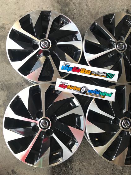 ล้อแม็กแท้ขอบ15 NISSAN ALMERA 4รู สีดำหน้าเงา รูปที่ 2