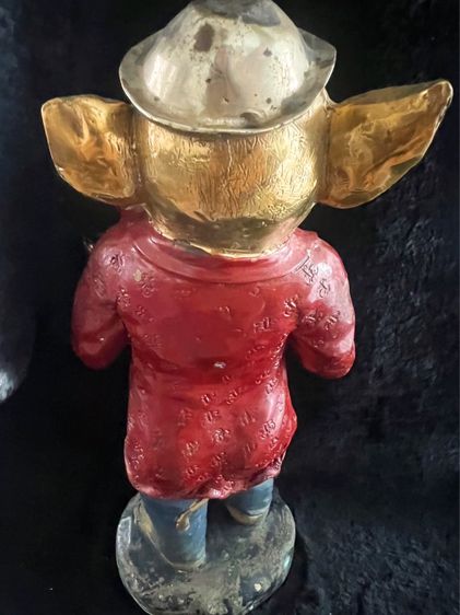 Brass Pig playing the violin หมูทองเหลืองเล่นไวโอลีน งานยุโรปนำเข้า รูปที่ 3