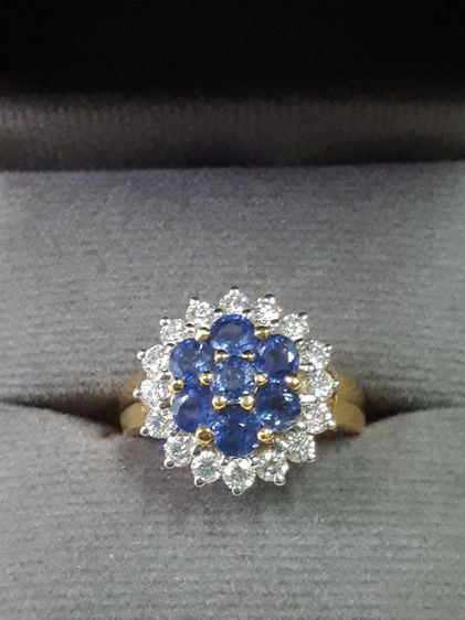 (12) เเหวนไพลินทอง 90 เพชรเกสร รวม 80 ตังค์  รูปที่ 5