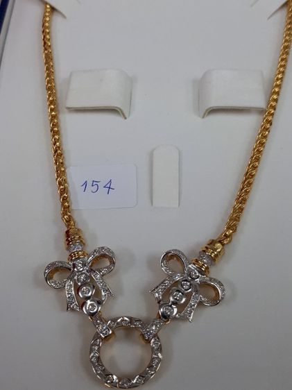 (154) สร้อยคอทอง 90 เพชรเเท้ รูปที่ 8