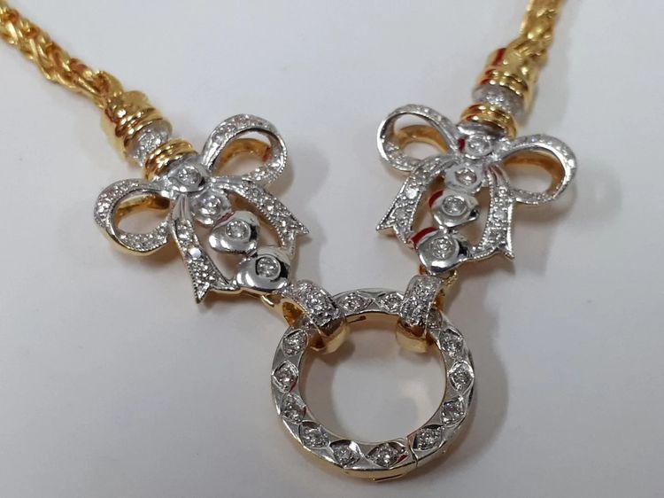 (154) สร้อยคอทอง 90 เพชรเเท้ รูปที่ 7