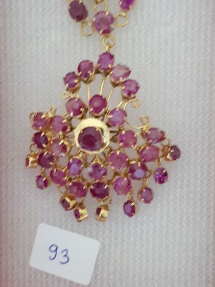 (93) สร้อยพร้อมจี้ ตัวเรือนทอง 90 งานโบราณเก่าเก็บ รูปที่ 10