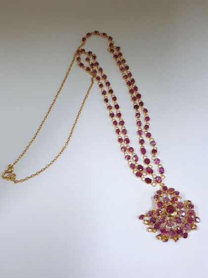 (93) สร้อยพร้อมจี้ ตัวเรือนทอง 90 งานโบราณเก่าเก็บ รูปที่ 2