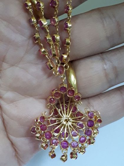 (93) สร้อยพร้อมจี้ ตัวเรือนทอง 90 งานโบราณเก่าเก็บ รูปที่ 8