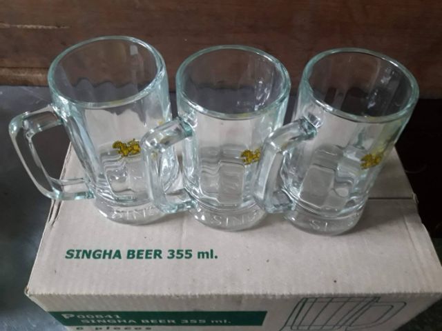 แก้วเบียร์มีหู Singha beer355 ml.6ใบ รูปที่ 3