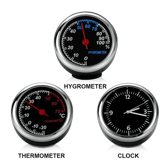 นาฬิกา เทอร์โมมิเตอร์ เครื่องวัดความชื้น ประดับรถยนตร์ รูปที่ 4