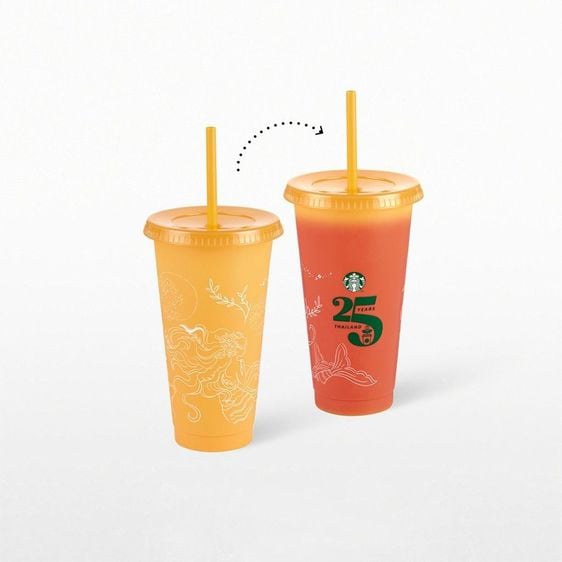 แก้ว Starbucks Cold cup สีส้ม