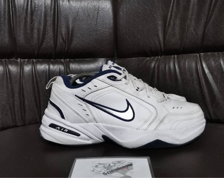 nike monarch iv white black red