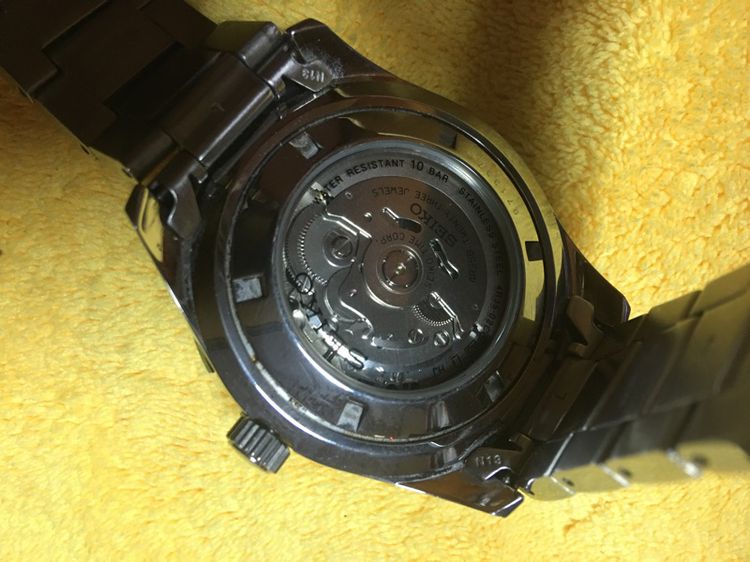 นาฬิกาชาย SEIKO AUTOMATIC หน้าน้ำเงิน 100M สภาพสวยสายยาว รูปที่ 3
