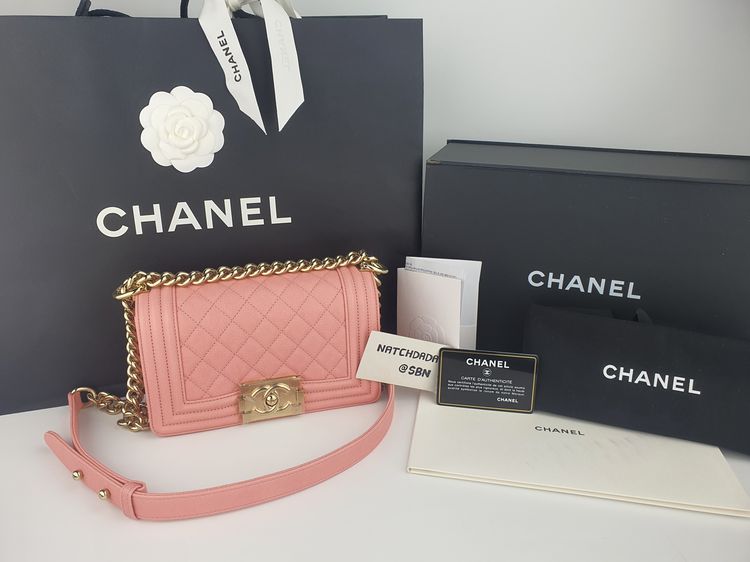 USED LIKE NEW CHANEL BOY 8 PINK CAVIAR GHW รูปที่ 1