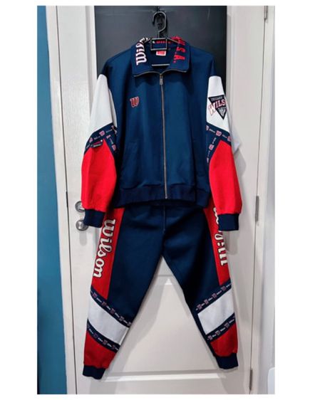 ชุดวอร์มเสื้อกางเกงสีกรม แบรนด์Wilson vintage รูปที่ 3