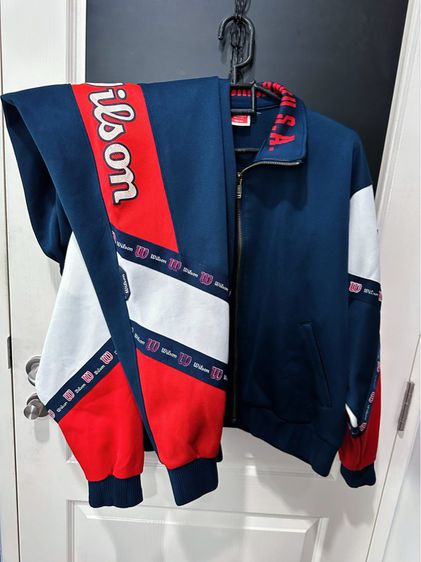ชุดวอร์มเสื้อกางเกงสีกรม แบรนด์Wilson vintage รูปที่ 4
