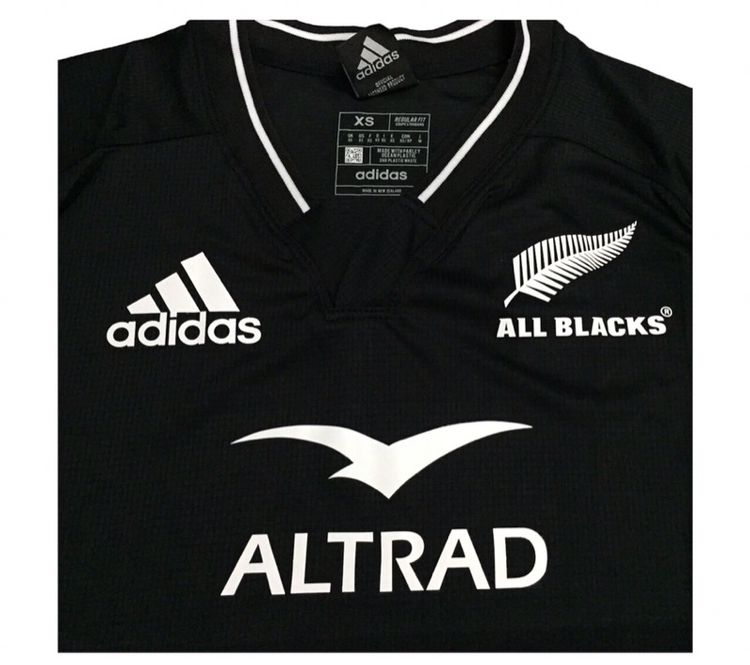All Blacks Mens Home Rugby Shirt - Short Sleeve Black 2023 รูปที่ 3