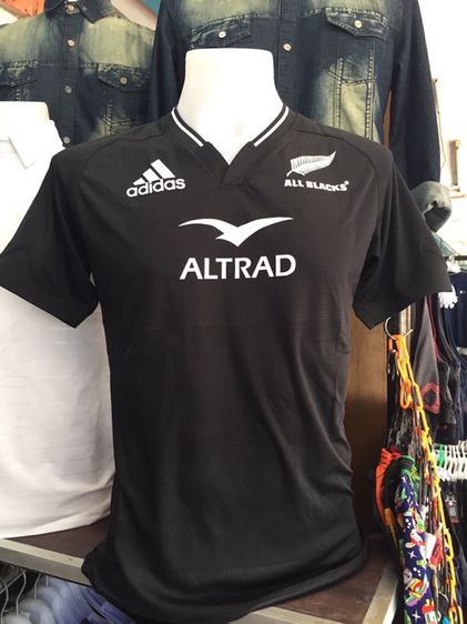 All Blacks Mens Home Rugby Shirt - Short Sleeve Black 2023 รูปที่ 6