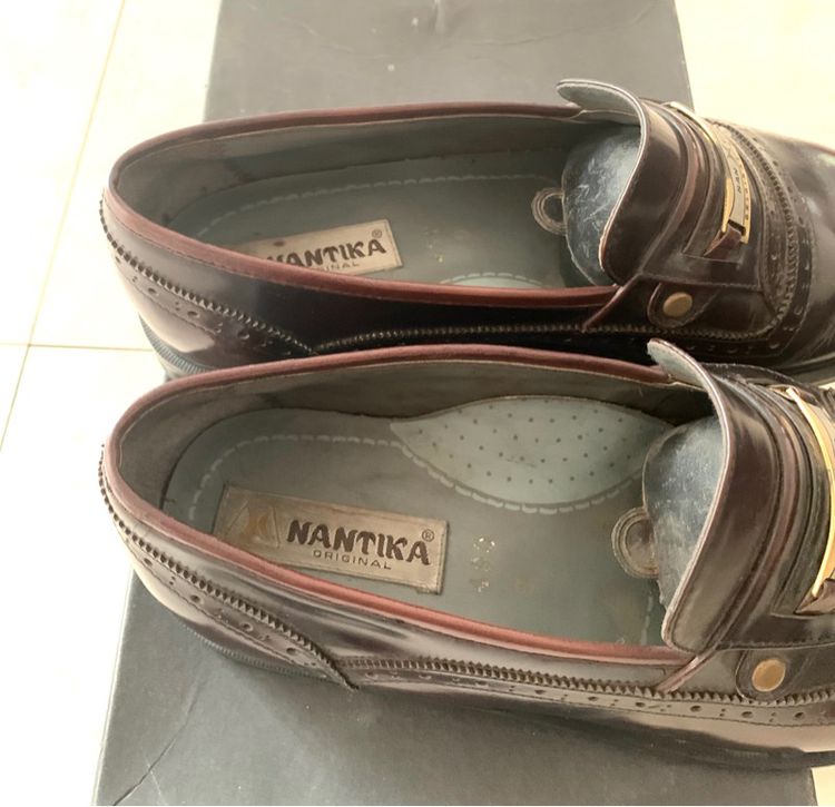 รองเท้าหนังแท้ ยี่ห้อ Nantika สีน้ำตาลเข้ม มือสอง สภาพดี รูปที่ 6