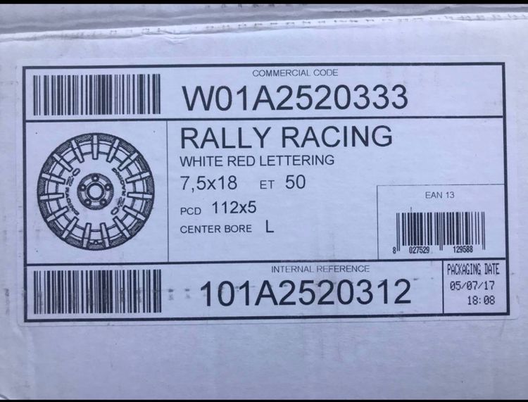 ล้อ oz racing แท้Italy ขอบ18 5รู112 7.5นิ้ว off50ใส่ Benz mini vw  รูปที่ 11