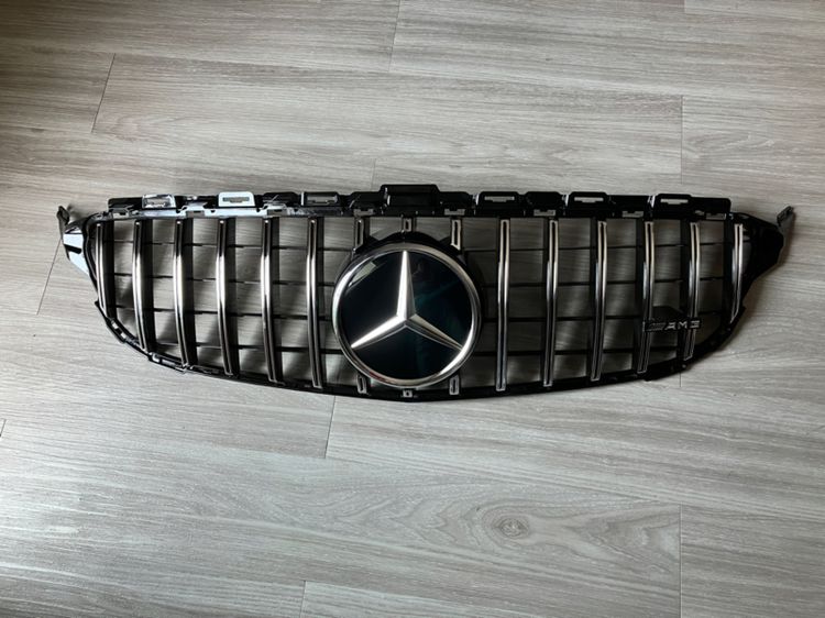 กระจังหน้า Benz W205 AMG GT ซี่ตั้งโครเมียม มีและไม่มีกล้องหน้า C Class Coupe และ Sedan รูปที่ 3