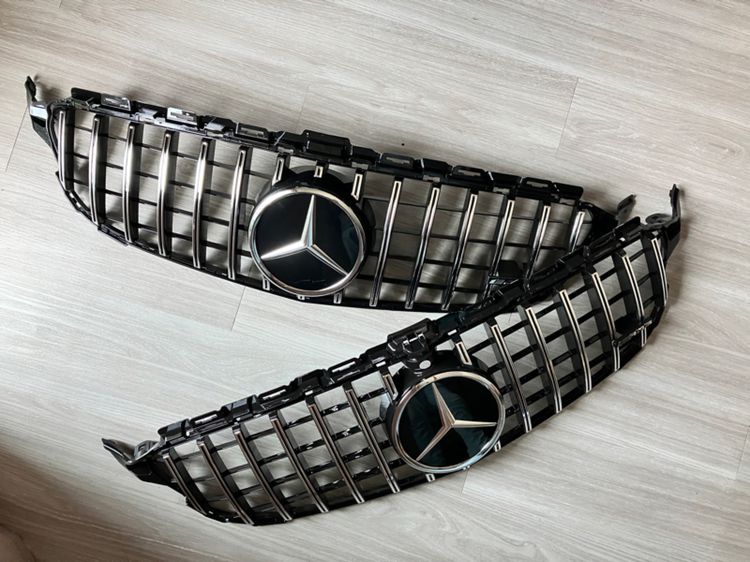 กระจังหน้า Benz W205 AMG GT ซี่ตั้งโครเมียม มีและไม่มีกล้องหน้า C Class Coupe และ Sedan รูปที่ 7