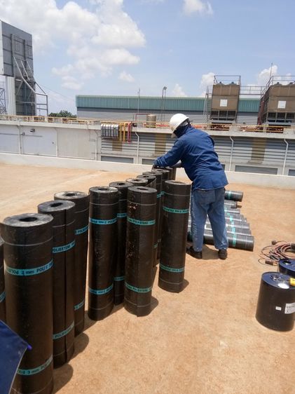 ป้องกันน้ำรั่วซึมด้วยแผ่นเมมเบรนเป่าไฟ นวตกรรมใหมwaterproof membrane,  กันซึมดาดฟ้า กันซึมตกแต่งร้านในห้างหลังคารั่ว ช่างทำกันซึมเมมเบรน รูปที่ 5