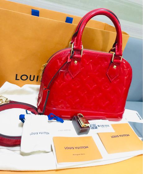 LikeNew Louis Vuitton Alma bb Vernis สีแดง รูปที่ 7