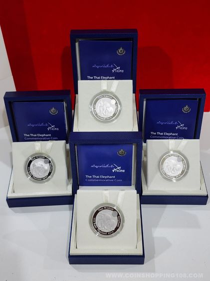 เหรียญเงินขัดเงา 200 บาท ที่ระลึกช้างไทย (ช้างแม่ลูก) พร้อมกล่องเดิมๆ สร้างน้อย หายาก พ.ศ.2559 รูปที่ 7