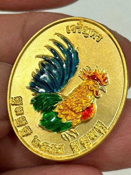 เหรียญไก่เจริญพร เนื้อชุบทองลงยา หลวงปู่สรวง วัดถ้ำพรหมสวัสดิ์ รูปที่ 12