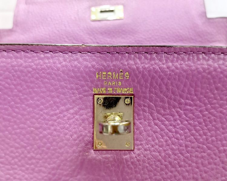 กระเป๋า HERMES สีชมพูกลีบบัว หนังแท้ สภาพสวย  รูปที่ 10