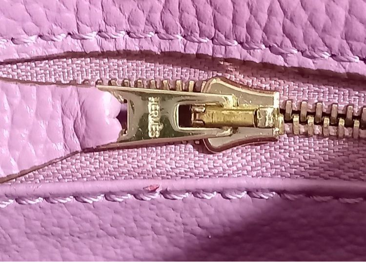 กระเป๋า HERMES สีชมพูกลีบบัว หนังแท้ สภาพสวย  รูปที่ 11