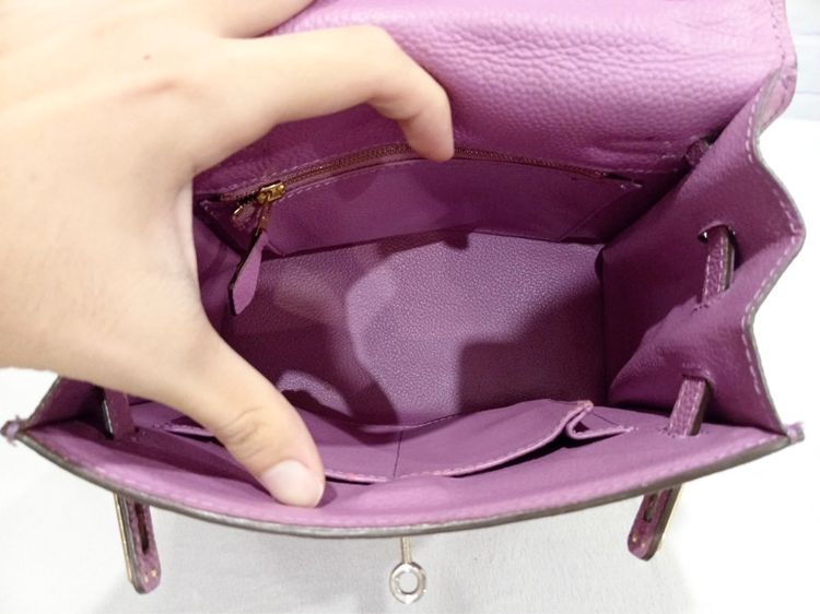 กระเป๋า HERMES สีชมพูกลีบบัว หนังแท้ สภาพสวย  รูปที่ 9