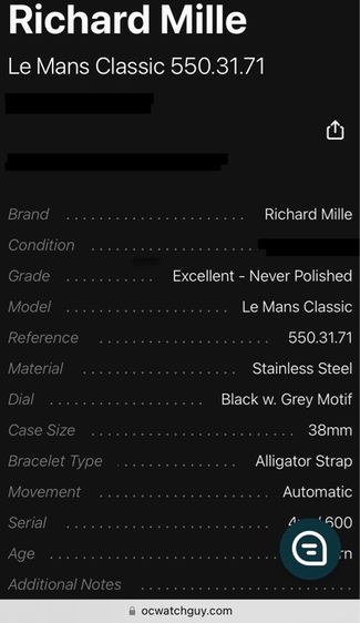 Richard Mille Le Mans Classic Men Size  รูปที่ 11