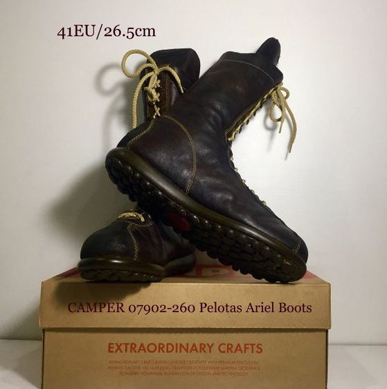 CAMPER Boots สวมใส่เพื่อความปลอดภัย 41EU(26.5cm) ของแท้ มือ 2 รุ่น Pelotas, รองเท้าบู้ท CAMPER หนังแท้ พื้นเต็มสวย มีตำหนิไม่กระทบการใช้งาน รูปที่ 3