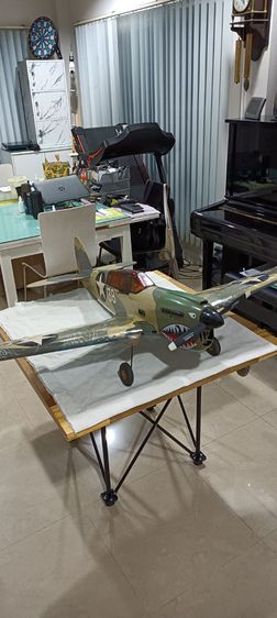 เครื่องบินบังคับscale P40 WarHawk kyusho Japan(All wood) wing 1.65m.เครื่อง OS -FS-70X 4 stroke พร้อมบิน ของสะสม หายาก(Rare Item) ราคาพิเศษ รูปที่ 7