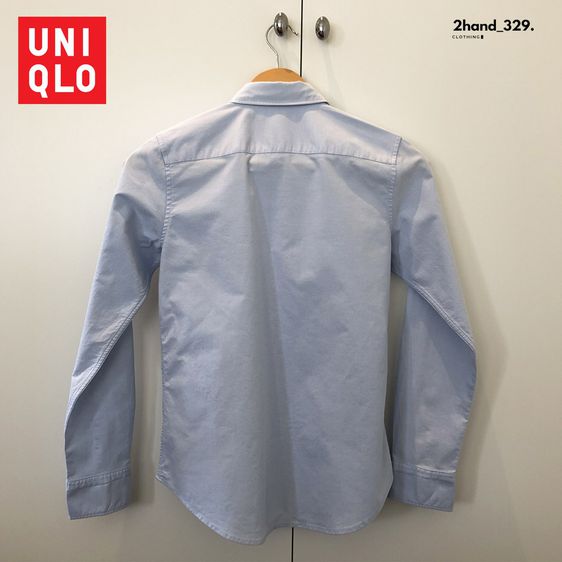 (มือสอง) เสื้อเชิ้ต uniqlo สีฟ้า ผ้า oxford รูปที่ 2