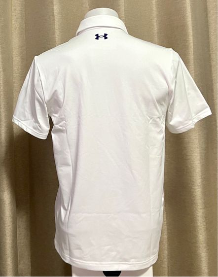 เสื้อกอล์ฟ Under Armour Men's UA Playoff 2.0 Shift Golf Polo Shirt สีขาวลายฟ้าส้มกรมแถบเล็ก Size S อก 38" วัดก่อนยืด MADE IN JORDAN รูปที่ 4