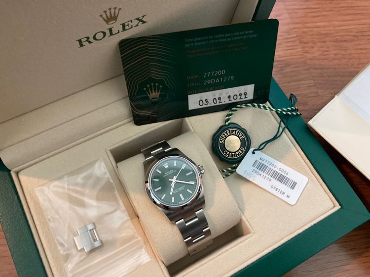 ออกShopไทย Rolex Oyster OP หน้าปัดเขียว ของใหม่ อุปกรณ์ครบ รูปที่ 10