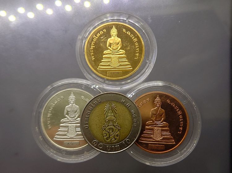 เหรียญพระรูปรัชกาลที่5 หลังพระพุทธโสธร (ชุด 3 เหรียญ เนื้อเงิน ทองแดง ชุบทอง ขัดเงา) รุ่นกาญจนาภิเษก บล็อกฮูกานิน สวิสๆ วัดสุทัศน์ๆ พ.ศ.2538 รูปที่ 6