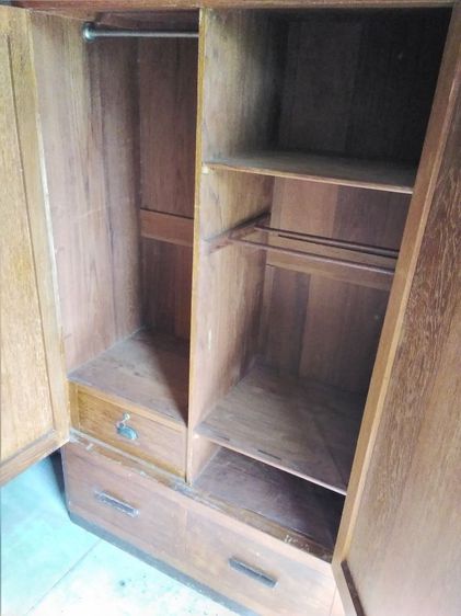 🏛.ตู้เสื้อผ้า2ชั้นไม้สัก โบราณ รูปที่ 12