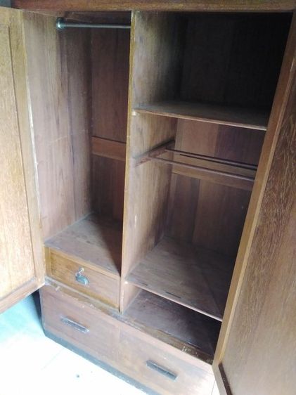 🏛.ตู้เสื้อผ้า2ชั้นไม้สัก โบราณ รูปที่ 5