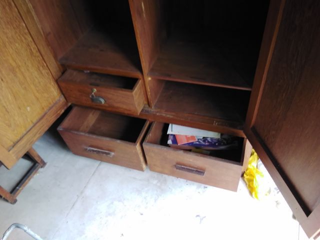 🏛.ตู้เสื้อผ้า2ชั้นไม้สัก โบราณ รูปที่ 8