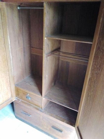 🏛.ตู้เสื้อผ้า2ชั้นไม้สัก โบราณ รูปที่ 13