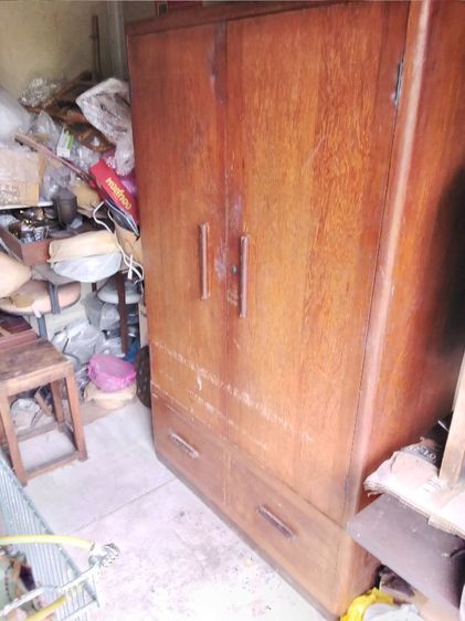🏛.ตู้เสื้อผ้า2ชั้นไม้สัก โบราณ รูปที่ 11