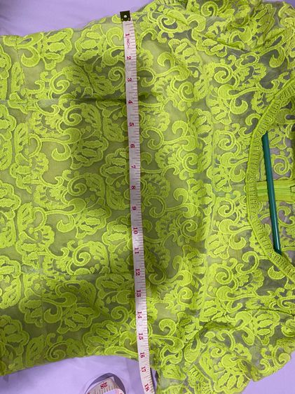 Dress ลูกไม้สีเขียวซีทรู งานตัด รูปที่ 7