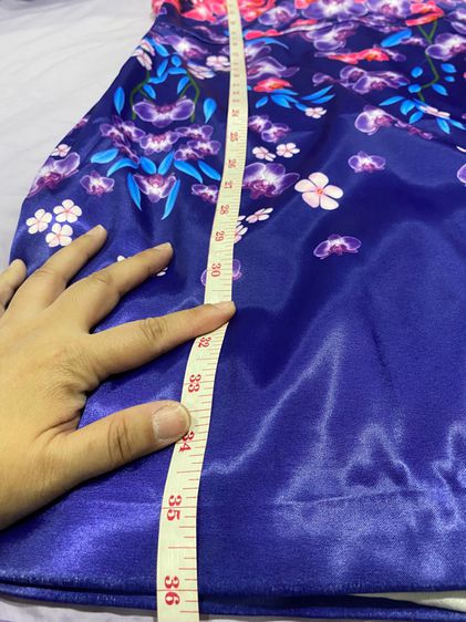 Dress Klinneda ลายดอกกล้วยไม้ แขนกุด รูปที่ 8
